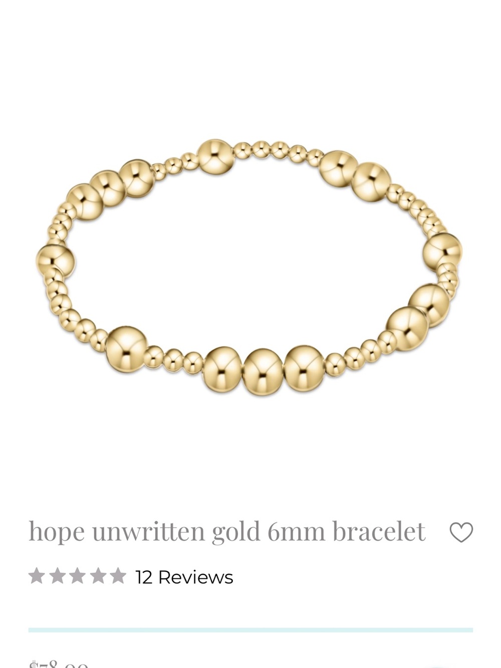 Unwritten Hope Gold Beaded Stretch Bracelet